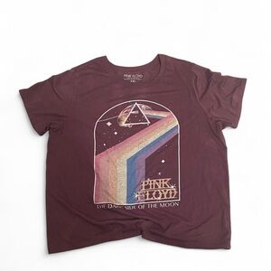 Pink Floyd Graphic Tshirt  - Burgundy with Rainbow Graphic Women’s size XXL